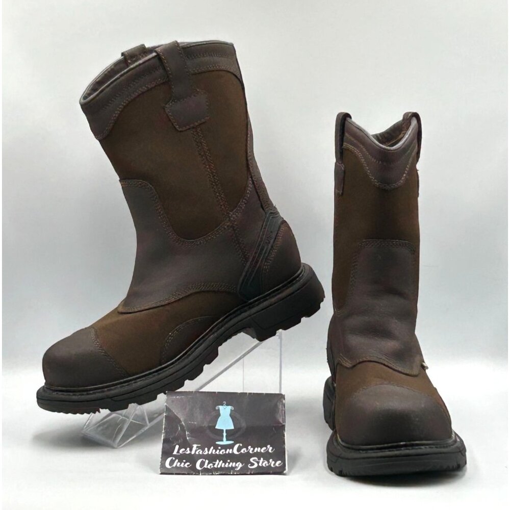 NWOT Weinbrenner Wood n’ Stream Men's Brown Leather Oil Slip Resisting Sz 9M 306